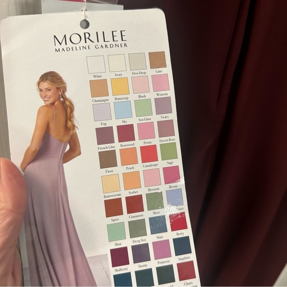 Mori Lee Maroon Maxi Gown with Spaghetti Straps Size 8 NEW prom wedding event - Picture 11 of 12